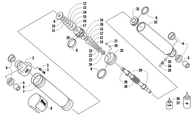 Parts Diagram for Arctic Cat 2011 Z1 TURBO LXR LTD SNOWMOBILE FRONT SUSPENSION SHOCK ABSORBER