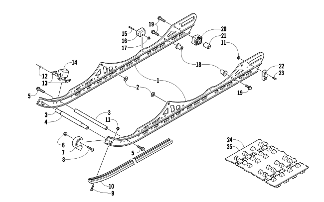 Parts Diagram for Arctic Cat 2011 F5 LXR SNOWMOBILE SLIDE RAIL AND TRACK ASSEMBLY
