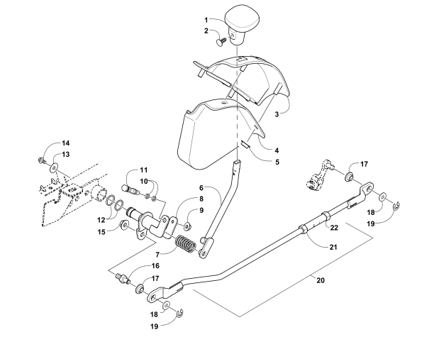 Parts Diagram for Arctic Cat 2015 TRV 550 XT ATV SHIFT LEVER ASSEMBLY