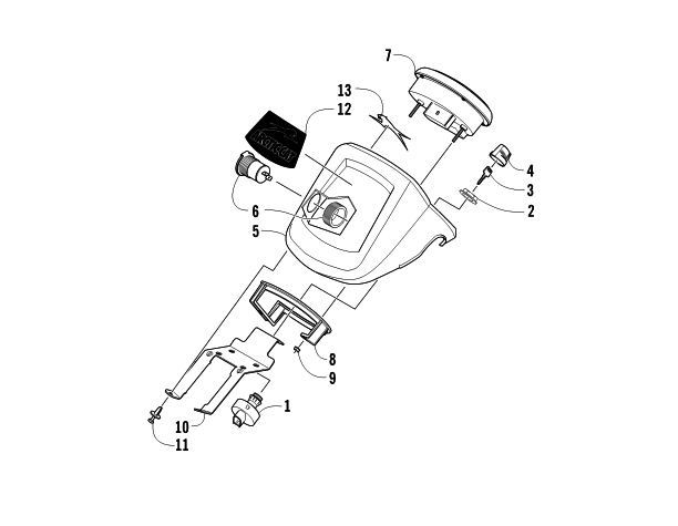 Parts Diagram for Arctic Cat 2010 700s H1 EFI LE ATV INSTRUMENT POD ASSEMBLY