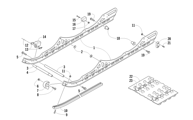 Parts Diagram for Arctic Cat 2013 F570 SNOWMOBILE SLIDE RAIL AND TRACK ASSEMBLY