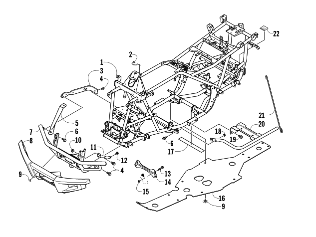 Parts Diagram for Arctic Cat 2011 550s H1 EFI ATV FRAME AND RELATED PARTS
