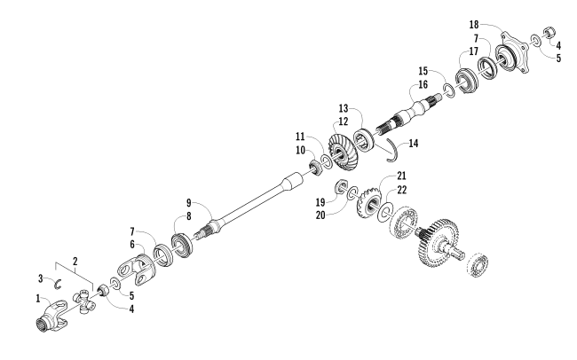 Parts Diagram for Arctic Cat 2014 500 XT ATV SECONDARY DRIVE ASSEMBLY