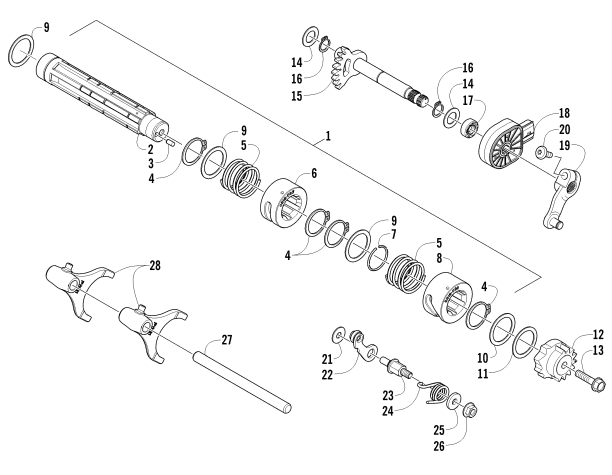 Parts Diagram for Arctic Cat 2013 TRV 500 ATV GEAR SHIFTING ASSEMBLY