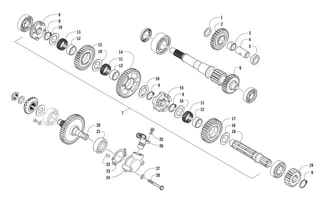 Parts Diagram for Arctic Cat 2012 TRV 450 ATV SECONDARY TRANSMISSION ASSEMBLY