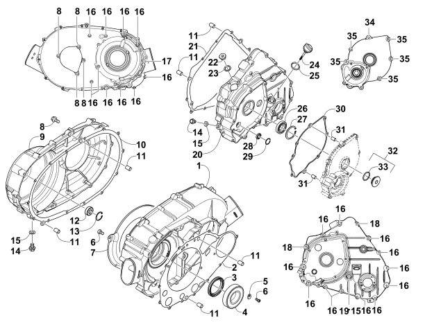 Parts Diagram for Arctic Cat 2014 XC 450 EFI / ATV CLUTCH/DRIVE BELT/MAGNETO COVER ASSEMBLY