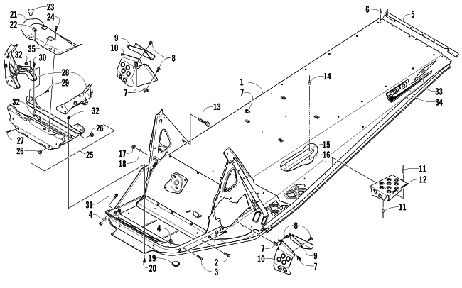 Parts Diagram for Arctic Cat 2011 BEARCAT 570 XT SNOWMOBILE CHASSIS ASSEMBLY