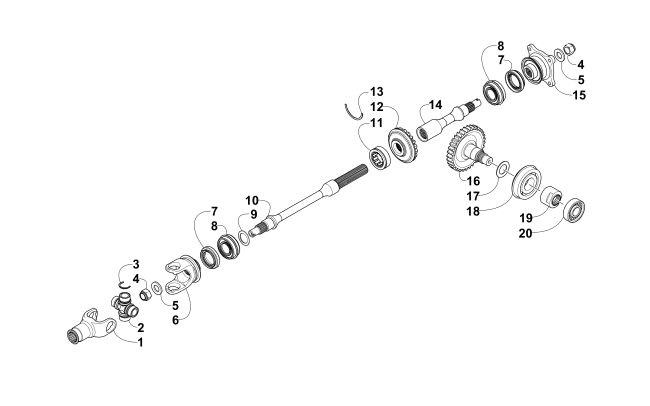 Parts Diagram for Arctic Cat 2012 PROWLER 1000 XTZ ATV SECONDARY DRIVE ASSEMBLY