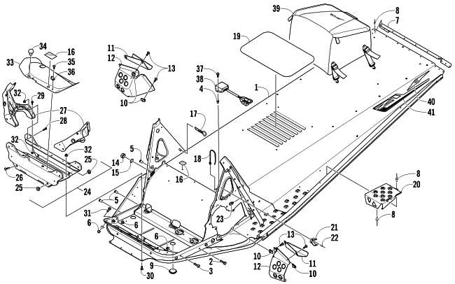 Parts Diagram for Arctic Cat 2011 BEARCAT Z1 XT LTD SNOWMOBILE CHASSIS ASSEMBLY