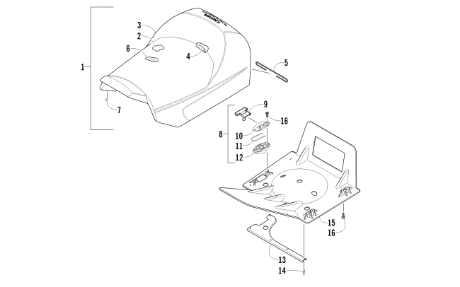 Parts Diagram for Arctic Cat 2013 BEARCAT Z1 XT LTD SNOWMOBILE FRONT SEAT ASSEMBLY