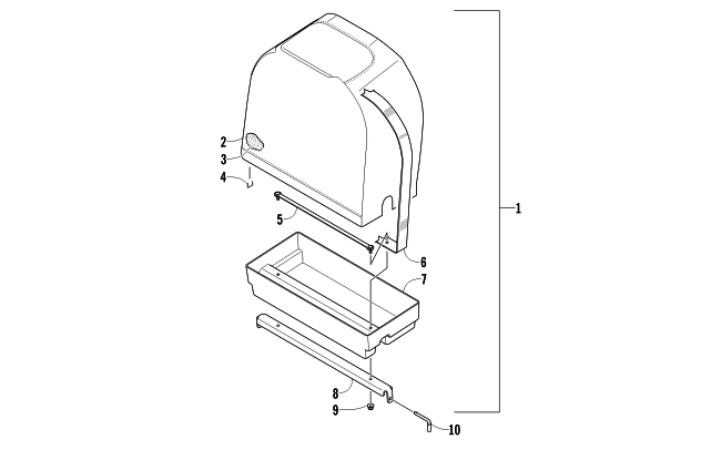 Parts Diagram for Arctic Cat 2014 BEARCAT Z1 XT LTD SNOWMOBILE CENTER PASSENGER SEAT ASSEMBLY