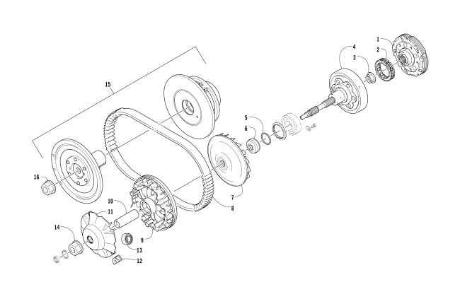Parts Diagram for Arctic Cat 2014 PROWLER 500 HDX XT ATV CLUTCH AND DRIVE BELT ASSEMBLY