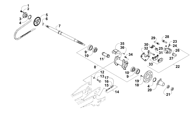 Parts Diagram for Arctic Cat 2014 90 2X4 DVX ATV REAR AXLE AND BRAKE ASSEMBLY