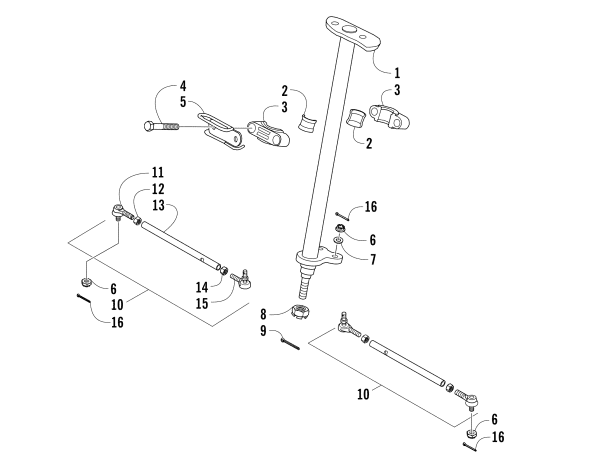 Parts Diagram for Arctic Cat 2010 150 2X4 UTILITY ATV STEERING ASSEMBLY