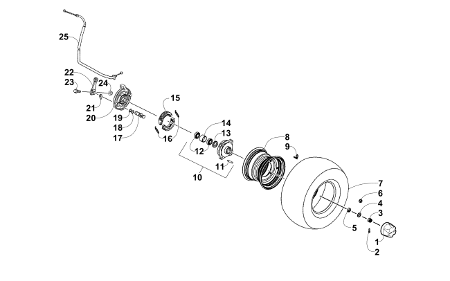 Parts Diagram for Arctic Cat 2015 150 UTILITY ATV FRONT WHEEL AND BRAKE ASSEMBLIES