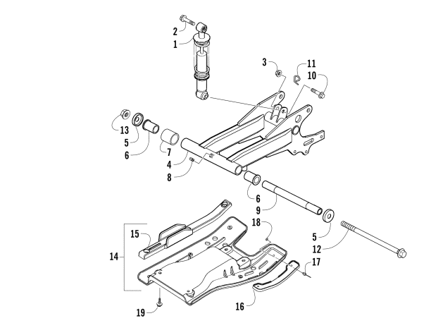 Parts Diagram for Arctic Cat 2014 150 UTILITY ATV REAR SUSPENSION ASSEMBLY