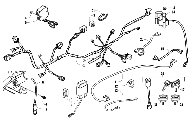 Parts Diagram for Arctic Cat 2010 150 2X4 UTILITY ATV ELECTRICAL AND WIRING HARNESS ASSEMBLY