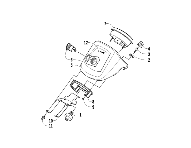 Parts Diagram for Arctic Cat 2011 700s H1 EFI ATV INSTRUMENT POD ASSEMBLY
