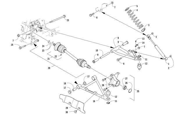 Parts Diagram for Arctic Cat 2014 700 LTD ATV FRONT SUSPENSION ASSEMBLY