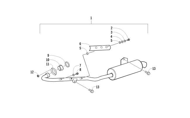 Parts Diagram for Arctic Cat 2014 150 UTILITY ATV EXHAUST ASSEMBLY