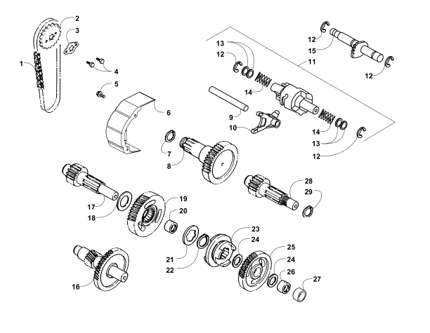 Parts Diagram for Arctic Cat 2011 150 UTILITY ATV TRANSMISSION ASSEMBLY