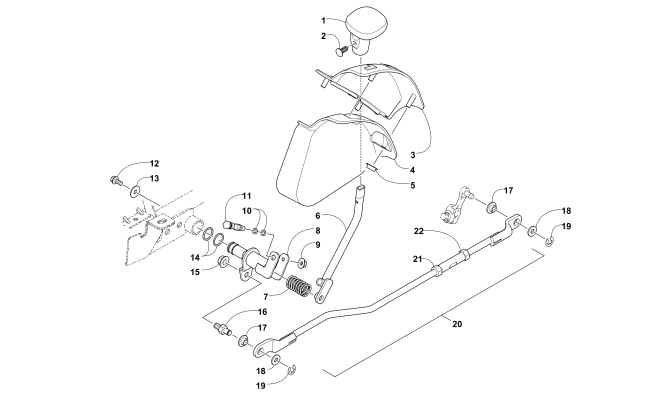 Parts Diagram for Arctic Cat 2011 550s H1 EFI LTD ATV SHIFT LEVER ASSEMBLY