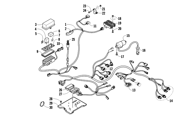 Parts Diagram for Arctic Cat 2012 550 ATV WIRING HARNESS ASSEMBLY