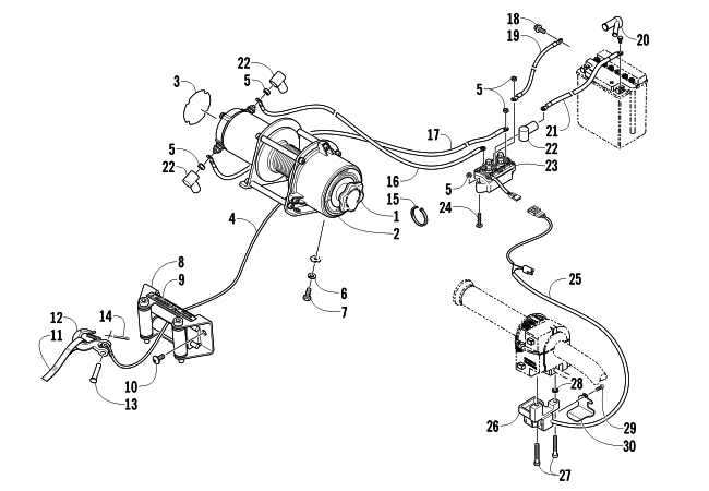 Parts Diagram for Arctic Cat 2010 700 DIESEL ATV WINCH ASSEMBLY