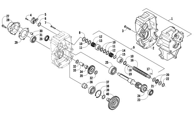 Parts Diagram for Arctic Cat 2011 700 DIESEL ATV TRANSMISSION RIGHT-SIDE ASSEMBLY