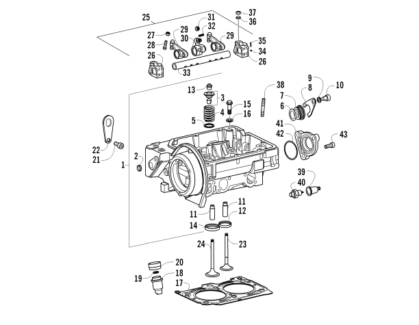 Parts Diagram for Arctic Cat 2015 700 DIESEL ATV CYLINDER HEAD, VALVE TRAIN, AND RELATED ASSEMBLY