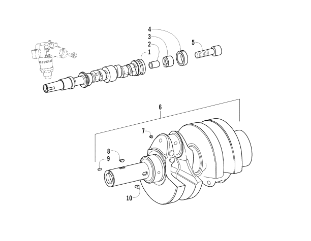 Parts Diagram for Arctic Cat 2014 700 DIESEL ATV CRANKSHAFT AND CAMSHAFT ASSEMBLIES