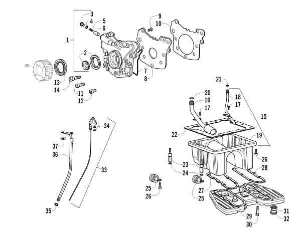 Parts Diagram for Arctic Cat 2011 700 DIESEL ATV OIL PUMP AND PAN ASSEMBLY