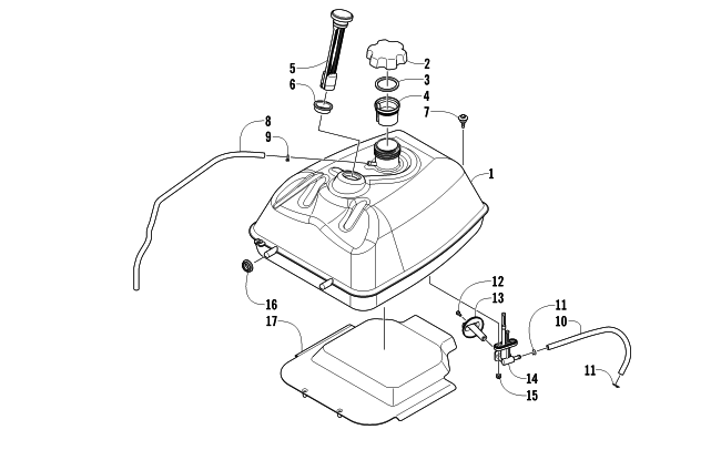 Parts Diagram for Arctic Cat 2011 366 SE ATV GAS TANK ASSEMBLY