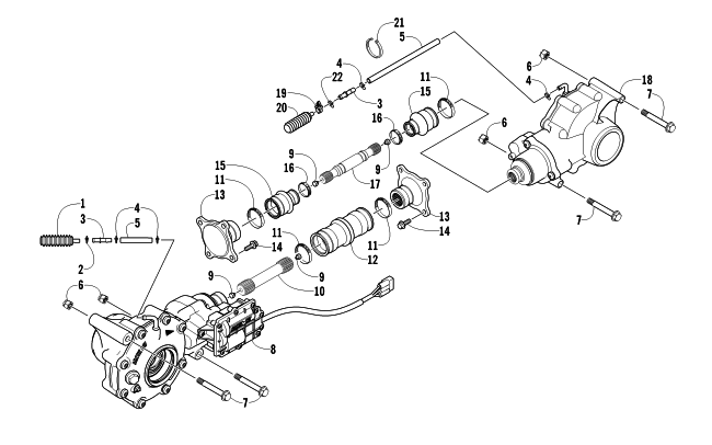 Parts Diagram for Arctic Cat 2010 366 4X4 ATV DRIVE TRAIN ASSEMBLY
