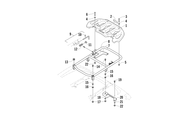 Parts Diagram for Arctic Cat 2012 TRV 550 GT ATV REAR RACK ASSEMBLY