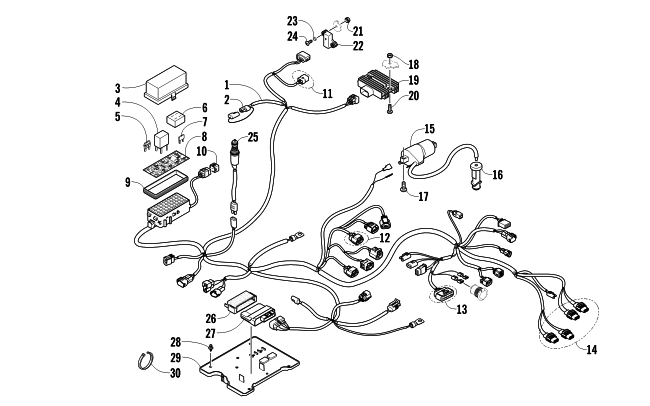 Parts Diagram for Arctic Cat 2012 TRV 550 GT ATV WIRING HARNESS ASSEMBLY