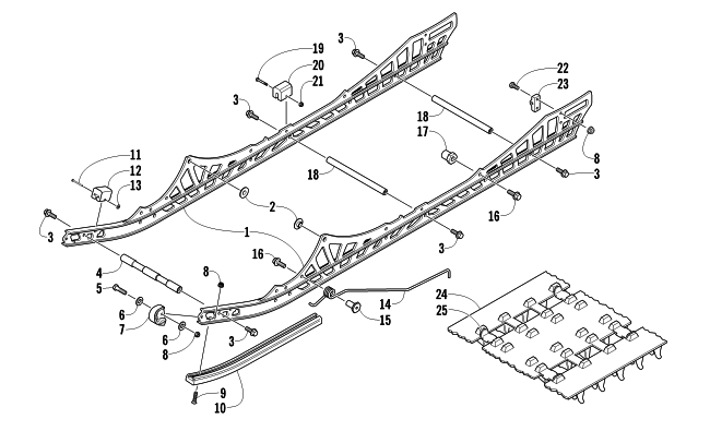 Parts Diagram for Arctic Cat 2011 M8 153 SNO PRO LTD SNOWMOBILE SLIDE RAIL AND TRACK ASSEMBLY