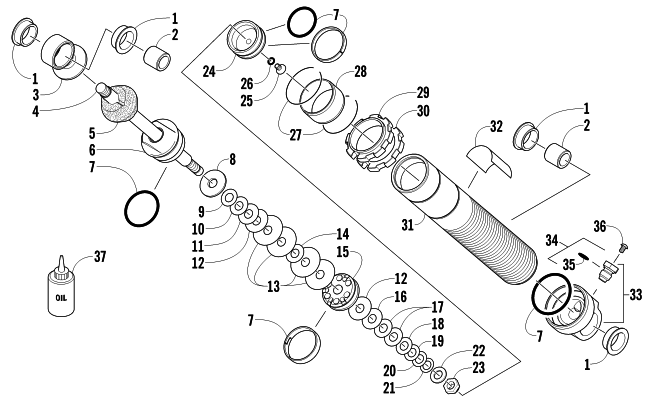 Parts Diagram for Arctic Cat 2011 M8 153 SNOWMOBILE REAR SUSPENSION REAR ARM SHOCK ABSORBER