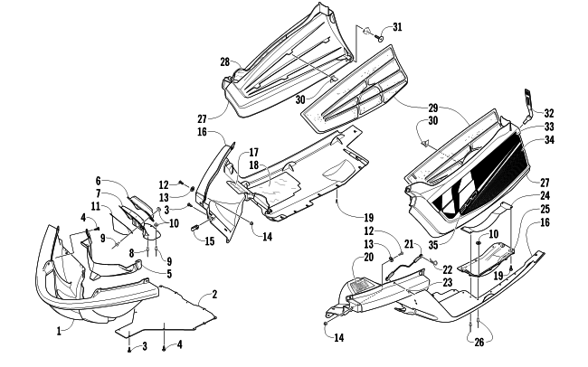 Parts Diagram for Arctic Cat 2011 M8 153 SNOWMOBILE BELLY PAN ASSEMBLY
