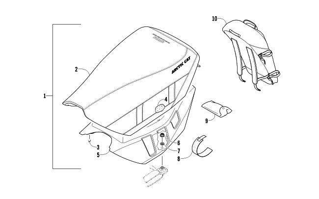 Parts Diagram for Arctic Cat 2011 M8 153 SNO PRO LTD SNOWMOBILE SEAT ASSEMBLY