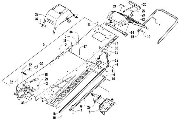 Parts Diagram for Arctic Cat 2011 M8 153 SNO PRO LTD SNOWMOBILE TUNNEL, REAR BUMPER, AND TAILLIGHT ASSEMBLY