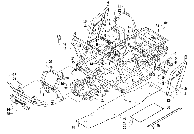 Parts Diagram for Arctic Cat 2011 PROWLER 550 XT ATV FRAME AND RELATED PARTS