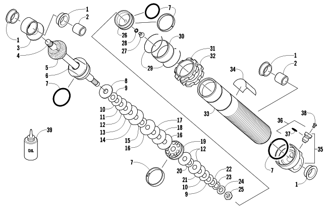 Parts Diagram for Arctic Cat 2011 M8 153 HCR SNOWMOBILE FRONT SUSPENSION SHOCK ABSORBER