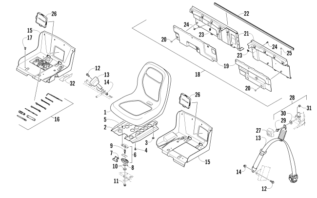 Parts Diagram for Arctic Cat 2011 PROWLER 1000 H2 EFI XTZ ATV SEAT ASSEMBLY