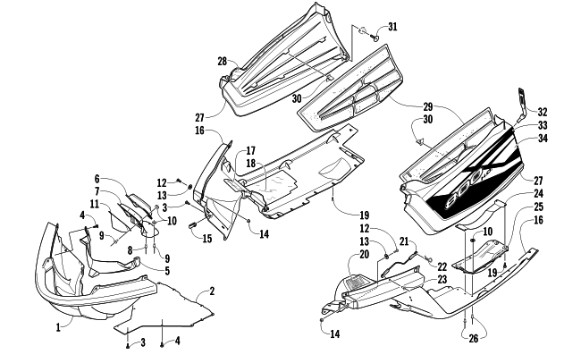 Parts Diagram for Arctic Cat 2011 M8 153 HCR SNOWMOBILE BELLY PAN ASSEMBLY