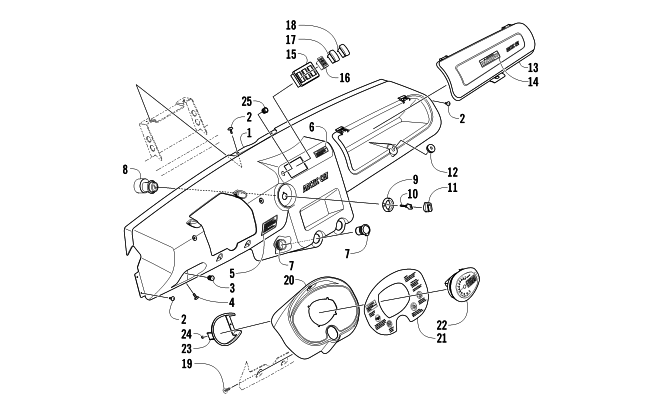 Parts Diagram for Arctic Cat 2011 PROWLER 550 XT ATV DASH ASSEMBLY