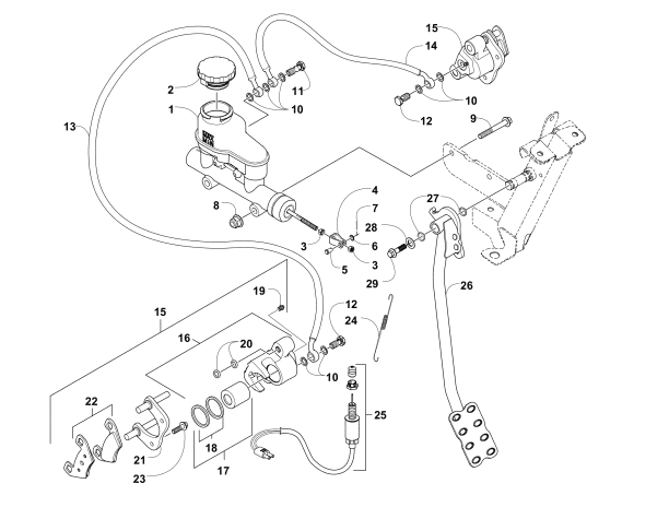 Parts Diagram for Arctic Cat 2014 PROWLER 500 HDX XT ATV FRONT BRAKE ASSEMBLY