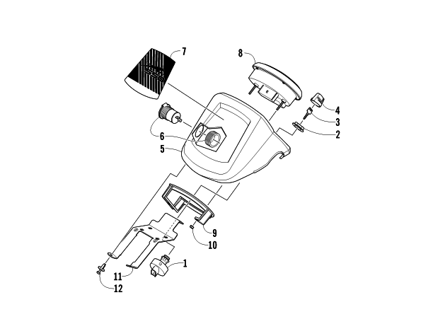 Parts Diagram for Arctic Cat 2011 TRV 550 H1 EFI ATV INSTRUMENT POD ASSEMBLY