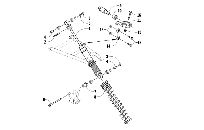 Parts Diagram for Arctic Cat 2011 CF8 SNOWMOBILE SHOCK ABSORBER AND SWAY BAR ASSEMBLY