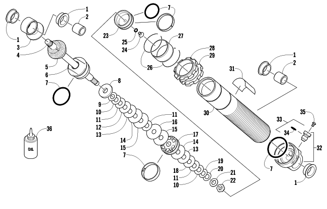 Parts Diagram for Arctic Cat 2011 CF8 SNOWMOBILE FRONT SUSPENSION SHOCK ABSORBER